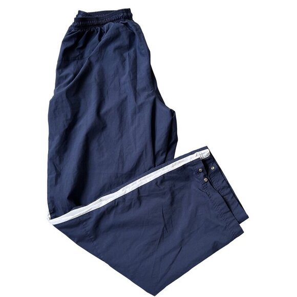 Nike Team Mens XXLT Navy Blue Athletic Track Pants White Side Stripe Windbreaker - Picture 4 of 13
